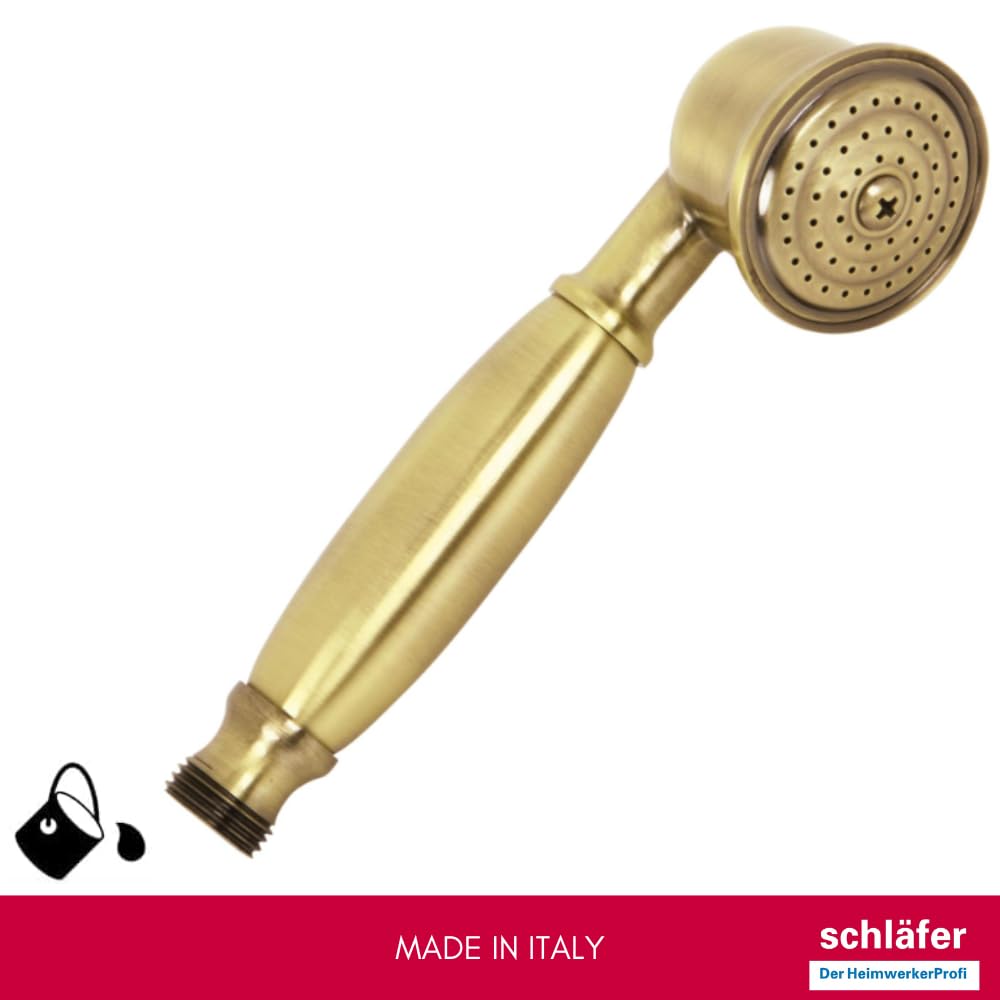 Schläfer 81131110 | Alcachofa de ducha Vintage, Universal Retro Antiguo Alta Presión Universal Teléfono Ducha Nostalgie Latón Antiguo, Bronce