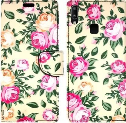 Image of Vivo V20 Vivo Y73 | Genuine Flip Cover | Inside Pockets & Inbuilt Stand | Wallet Style Back Cover | Unique Flower Shade |Must Buy