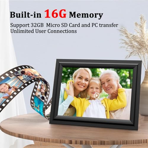 Image of SAMMIX Digital Picture Frame 10.1 Inch WiFi Digital Photo Frame Electronic, IPS Touch Screen, 16GB, Tabletop&Wall-Mounted, Share Photos and Video with Uhale App, Birthday Gifts for Mom Women