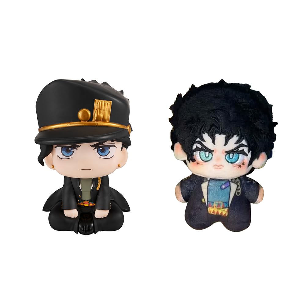 Zhongkaihua Jotaro/Dio Brando Figure Plush JJBA 10CM Sitting Action Figure JJBA Anime Character Cartoon Cute Figurine Collection Decorations Ornaments