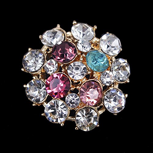 Lot de 5 boutons multicolores en strass - Doré - Pour le scrapbooking, la couture - Pour vêtements et manteaux Cover