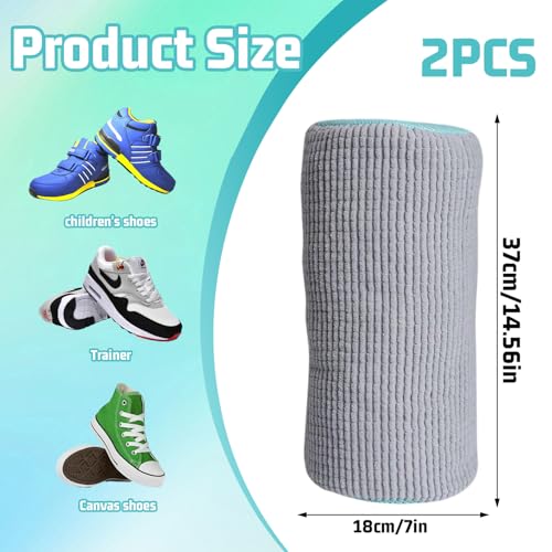 FYSL 2er Pack Schuhwaschbeutel für Waschmaschine, Schuhe Waschbeutel, Wiederverwendbar & Reißfest - Schont Schuhe & Verhindert Beschädigungen (Grau)