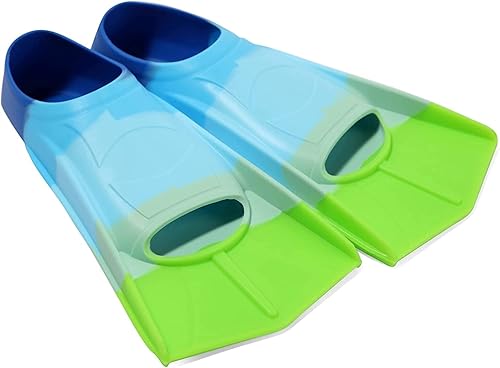 Vista 270 de Aletas de natación para niños, aletas cortas para niños, aletas de natación para entrenamiento de natación para niños y niñas principiantes Un