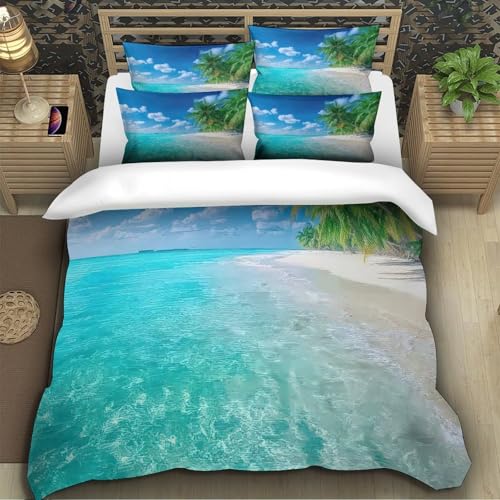 Parure de lit plage tropicale housse couette 135x200 - 5
