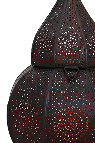 Orientalische Laterne aus Metall Anaram Schwarz 32cm | orientalisches Marokkanisches Windlicht Gartenwindlicht… – Bild 4