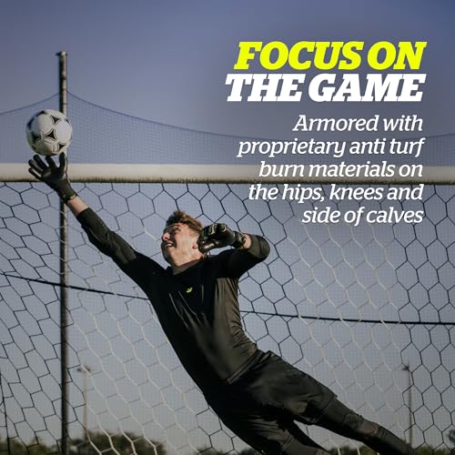 Storelli BodyShield Turf Burn Compression Men's Leggings 2, Soccer Base Layer with Shin Guard Pockets, Sports Accessories for Football, Baseball, Leg Protection, Black, Large2