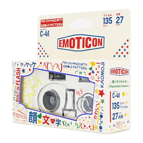 Image of Retocolor Emoticon 400 35mm Disposable Film Camera 27EXP, ISO400, Color Negative Film, Focus Free, Easy to Use, Built in Flash, Single Use (Film and Battery Included)