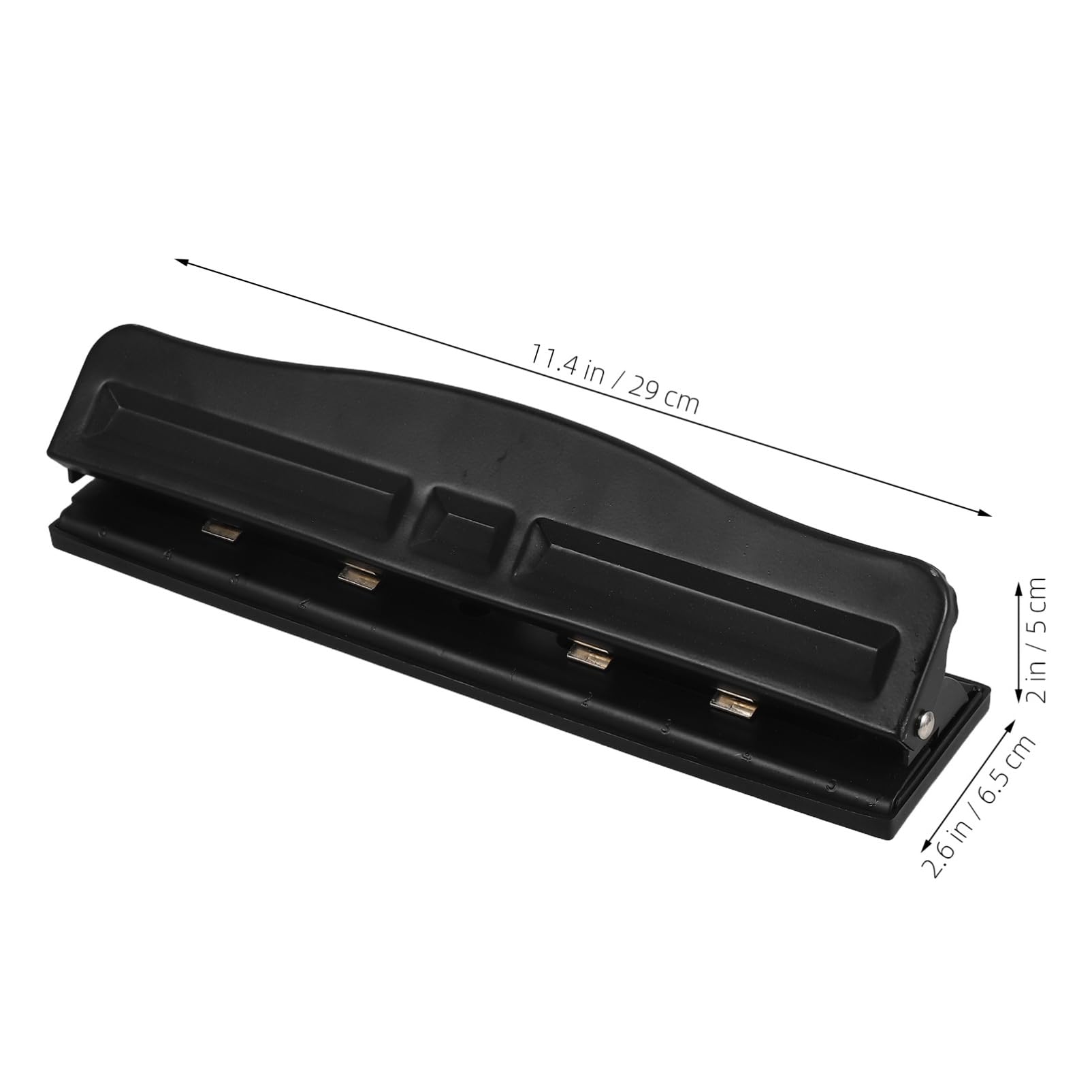Perforatore Carta Nero a 4 Fori Regolabile per Scrapbooking | Plastica, Raccoglitore Trucioli Facile da Svuotare, Uso per Carta Craft e Forniture Ufficio