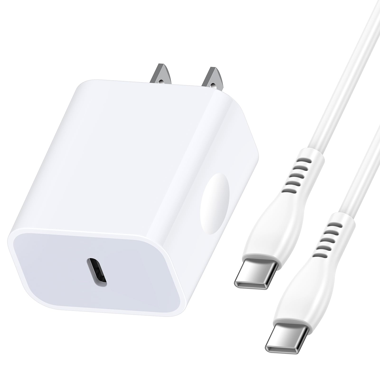 USB Type C Charger Fast Charging Block,20W USB C Charger Brick with 6FT C to C Cable for iPhone 15 Pro Max/15/15 Pro/15 Plus,Samsung Galaxy S24 S23 FE S22 S21 A15 Z Flip 6 Z Fold 6,Google Pixel 9 Pro