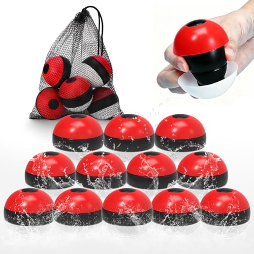 Reusable Water Balloons 12 Pcs Refillable Self-Sealing Water Bombs Quick Fill Silicone Water Balls for Kids Non-Magnetic Splash Toys for Outdoor Summer Fun Pool Beach Backyard Water Park Games