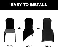 Vista 3 de Funda de elastano para silla, 12 unidades, fundas para silla, fundas para sillas de sala de estar, funda extraíble lavable y elástica para silla