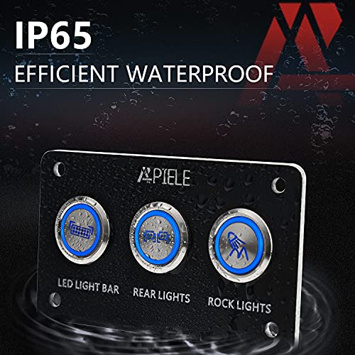 Apiele Rock Lights Switch, On Off Rocker Toggle Push Button Switch Spst Stainless Steel 10A 12V 24Vdc Pre-Wired 19Mm 0.74" Install Sizefor Car Boat Truck, 3 Year Warranty (Rock Lights) #TOP4