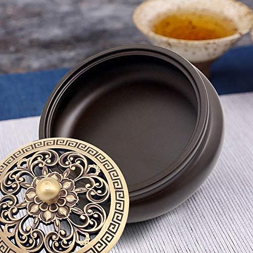 Incense Bowl, Vintage Incense Burner Holder, Incense Burner, Incense Holder, Aromatherapy Burner, Ash Catcher Tray Bowl, Charcoal Bakhoor Burner, Charcoal Sandalwood Burner, with Lid Brass Sculpture