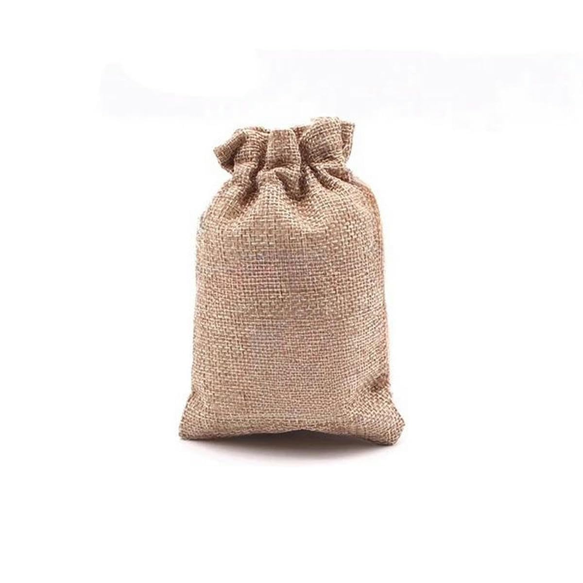 sac cadeau de sac de Noël en lin de jute réutilisable avec cordon de serrage pour Noël-Juste 50 sacs vierges-9x12cm-Autre