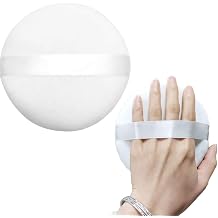 HOSL 3 Pack Large Loose Powder Puff 4.13 Inch Ultra Soft Large Body Puff Smooth Soft Puff with Clear Powder Box