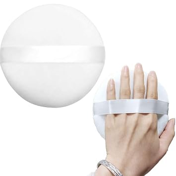 HOSL 3 Pack Large Loose Powder Puff 4.13 Inch Ultra Soft Large Body Puff Smooth Soft Puff with Clear Powder Box