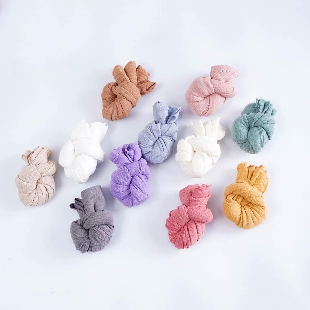 Coberllus Newborn Photography Props Blanket Stretch Knitted Twist Wrap & Posing Pad Prop for Baby Boys Girls Photo Shoot Set (Light Pink)