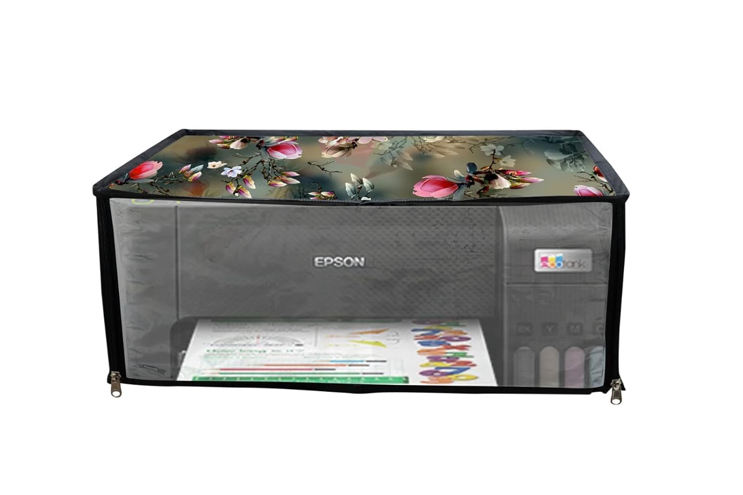 Print Fab Printer Cover for Epson L3110 /L3150 /L3100 /L3115 /L1110 / L3215 / L3210 EcoTank Multifunction InkTank Printer, Waterproof and Dustproof Printer Covers with Zipper, Color - Green