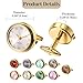 OIDEA Watch Cufflinks for Men: Fashion Round Analog Quartz Real Working Watch Cufflinks Pair Business Dress Roman Numerals Watch Cuff Links Gift for Him, Gold Case White Dial