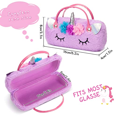 Unicorn Kids Sunglasses with Eyeglass Case, Portable Hard Sunglasses Pouch with Handle UV Protection3