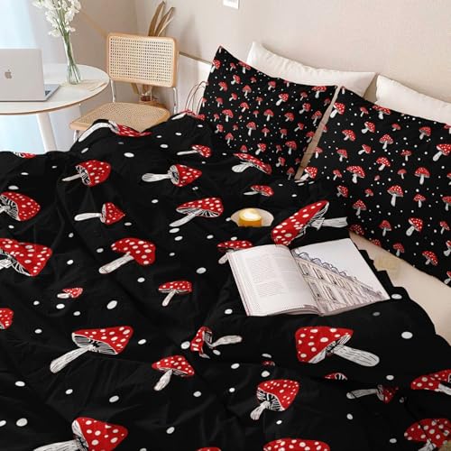 Parure de lit réversible forêt noire en microfibre douce durable
