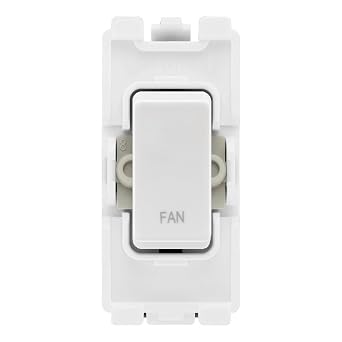 BG RRFNW White 20A DP Appliance Grid Switch Labelled Fan