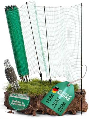 Smabix Mobiler Zaun zum Einstecken 15 x 90cm Komplett-Set sofort einsatzbereit ideal für Hunde Hühner und andere Kleintiere Hundezaun Weidezaun Zaun Garten & Hühnerzaun Gartennetz