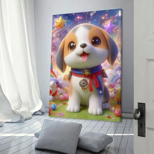 Impression sur toile de chiot mignon pour égayer une chambre d'adolescent