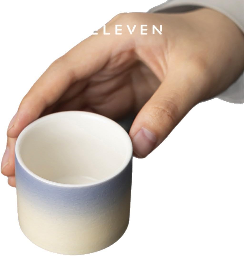 4 Pcs Ceramic Tea Cups with Gift Box, Chinese tea Cup Set Small Espresso Cups, Handmade Mini Drinkware for Home Office, Japanese Tea Cups Ideal Gift for Tea Lovers-Gradient Color