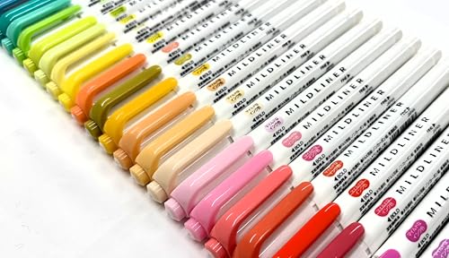 Zebra Mildliner Soft Color Double-Sided Highlighter Pens 40 Full Color Assorted with Sarasa Clip Pen Black 0.5mm and Original Vinyl Pen Case by Zebra Pen - Image 4