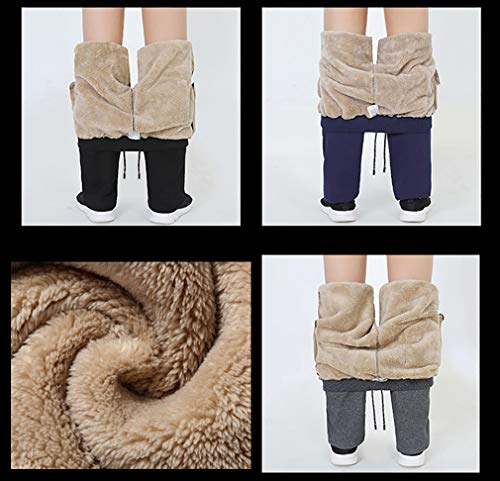 Jade Hare Men's Winter Warm Sherpa Lined Sweatpants Thicken Athletic Pants Sports Jogger (Dark Blue, Large) #TOP3