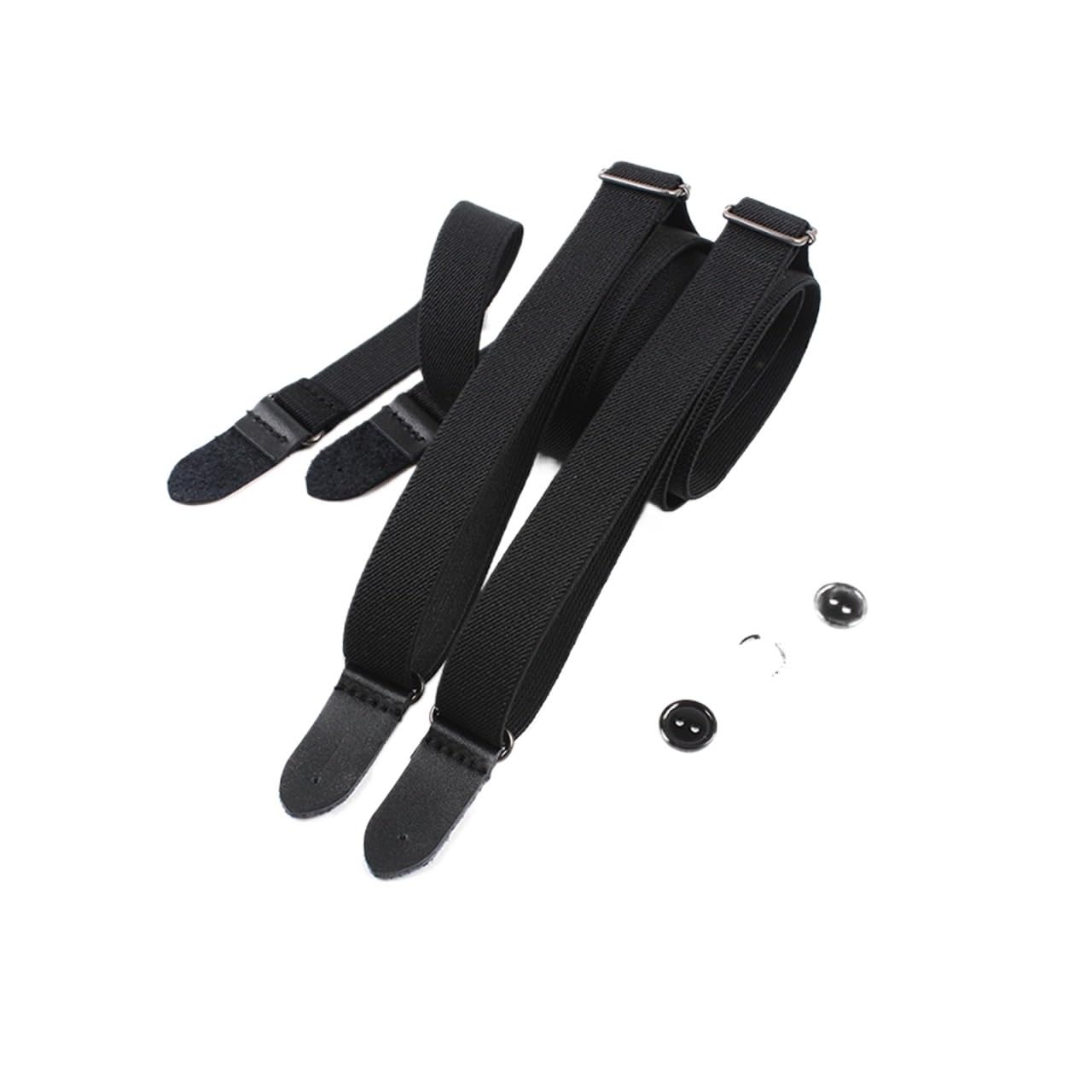 Jupe culotte boutonnée noire à bretelles idéale pour le bureau