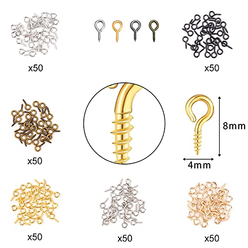 360 Pcs Key Chain Rings Set Including 60Pcs With Open Jump Rings With Chain, And 300Pcs Small Screw Eye Pins Connector Accessories Diy Key Chain Rings Kit For Crafts And Jewelry Making (Mixedcolors) #TOP2