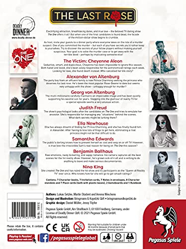 Pegasus Spiele 19011E, Deadly Dinner, The Last Rose, Murder Mystery at Home for 5 to 7 Players - Image 4