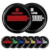 DunkTeam 52mm(2') Hour Meter Hour Gauge Timer Gauge 7 Color Backlight for Marine Boat Car Motorcycle 9-32V Waterproof IP68