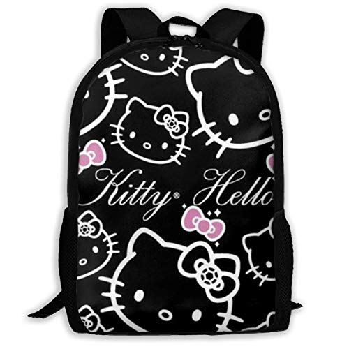 Mei shop Mochila Informal: Elegante Escolar con Cremallera con Estampado de Hello Kitty