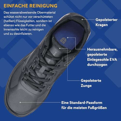 Shoes for Crews Damen-Arbeits-Sneaker mit rutschhemmender Sohle – Bequem, atmungsaktiv, wasserabweisend, ideal für Gastronomie Küchen, für Kellner und Koch, Einzelhandel und mehr – Revolution II