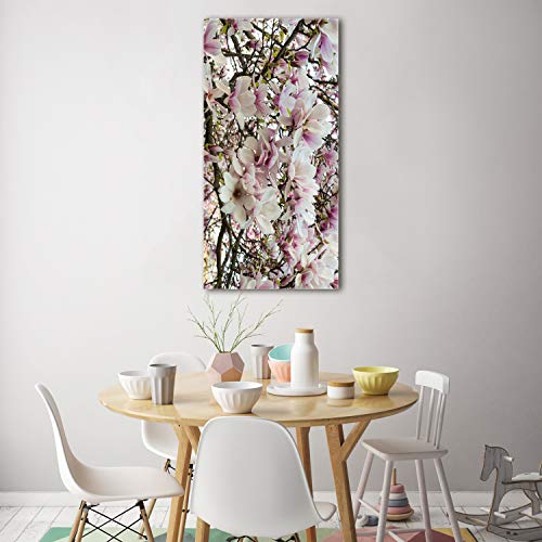 Image sur verre trempé fleurs de magnolia blanc tableau mural 70x140 - 4