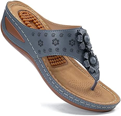Ecetana Women's Sandals Comfortable Flip Flops for Women with Arch Support Summer Casual Wedge Sandals Shoes Casual