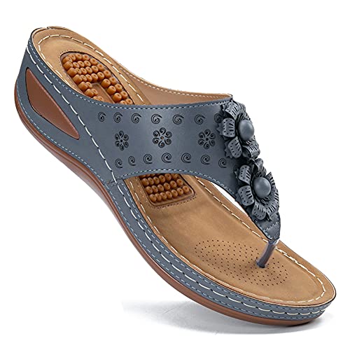 Ecetana Women's Sandals Comfortable Flip Flops For Women With Arch Support Summer Casual Wedge Sandals Shoes Casual #TOP3