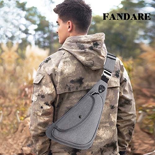 FANDARE Sling Bags Mens Shoulder Unbalance Backpacks Ultra-Light Chest Pack Multipurpose Crossbody Bags for Boy Outdoor Sport Travel Gym Running Hiking Daypack Gray A - Image 2