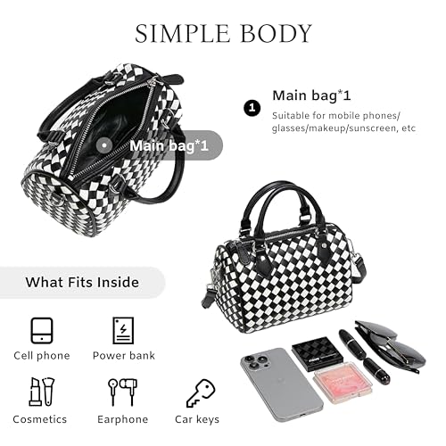 Vegan Leather Woven Shoulder Bag for Women,Mini Boston Purses and Handbags,Braided Underarm Crossbody4