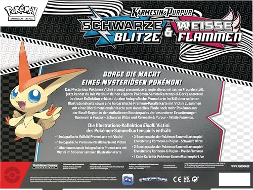 Pokémon-Sammelkartenspiel: Illustrations-Kollektion Einall: Victini (1 holografische Vollbild-Promokarte, 4 Boosterpacks & 1 überdimensionale holografische Promokarte) – Bild 5