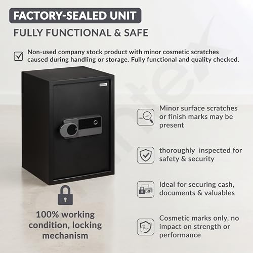 Image of Plantex 56 Litre Digital Safe Locker for Home /Quality-Checked Unit with Minor Transit Marks /Electronioc Safe /Assured by Plantex (Black)