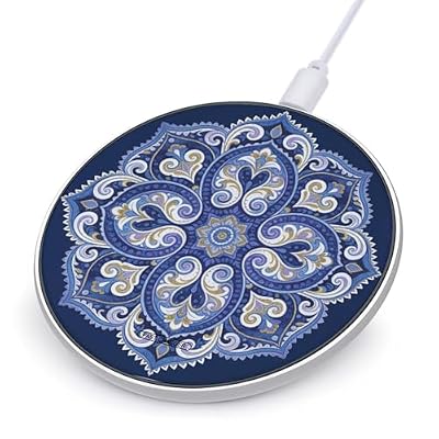 Paisley Blues Wireless Charger Portable Fast Charging Pad Lightweight Wireless Charging Pad 10W Slim Charging Station for Phone Charger Mat for Travel Home Office Desk