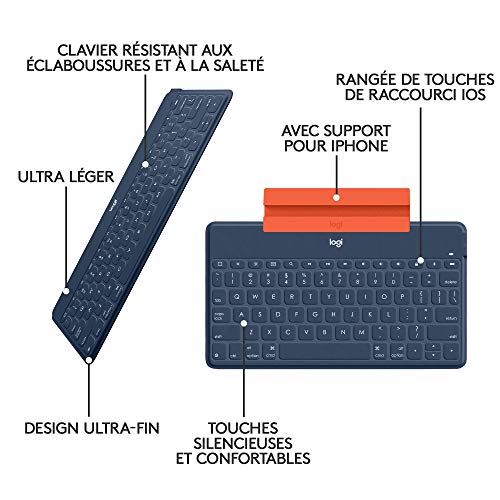 Logitech Keys To Go Clavier Bluetooth ultra fin et ultra léger pour iPhone iPad Apple TV et tous les appareils iOS pâle - vue 6