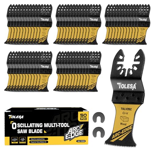 TOLESA Arc-Edge Oscillating Saw Blade for Wood, Plastic, 50PCS