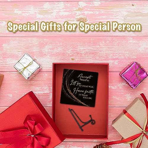 Image of Inspirational Quotes Wood Plaque with Stand - Idea Gifts for Women Men - Black Gold Wooden Decor for Home Office Living Room Shelf Table Decoration (10)