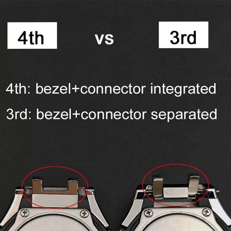 Kit bracelet GA2100 caoutchouc avec lunette métal et boucle papillon montre - 3