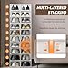 DAERNA 20 Pack Shoe Storage Boxes Stackable - Clear Plastic Foldable Shoe Organizer with Lid for Closet, Entrance, Bedroom, Fits Women's Size 10, Men's Size 9 (White)